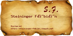Steininger Fábián névjegykártya